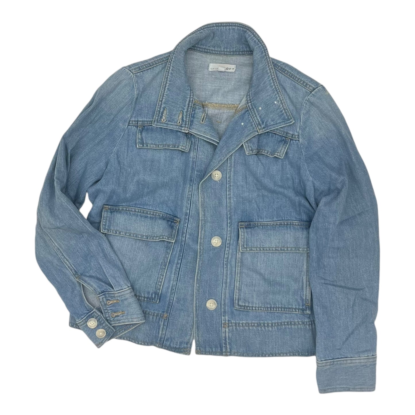 Jacket Denim By Loft In Blue Denim, Size:S