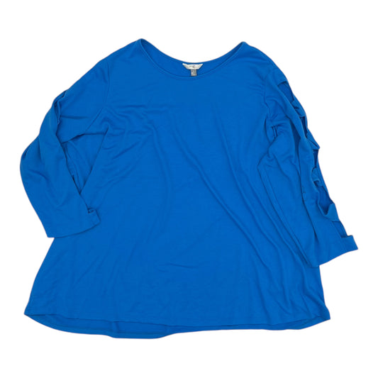 Top 3/4 Sleeve By Terra & Sky In Blue, Size:4X