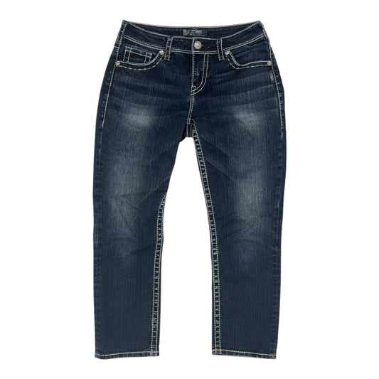 Jeans Straight By Silver In Blue Denim, Size:8
