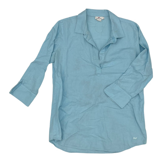 Blouse Ls By Vineyard Vines In Blue, Size:M