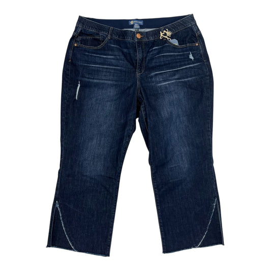 Jeans Straight By Democracy In Blue Denim, Size:22
