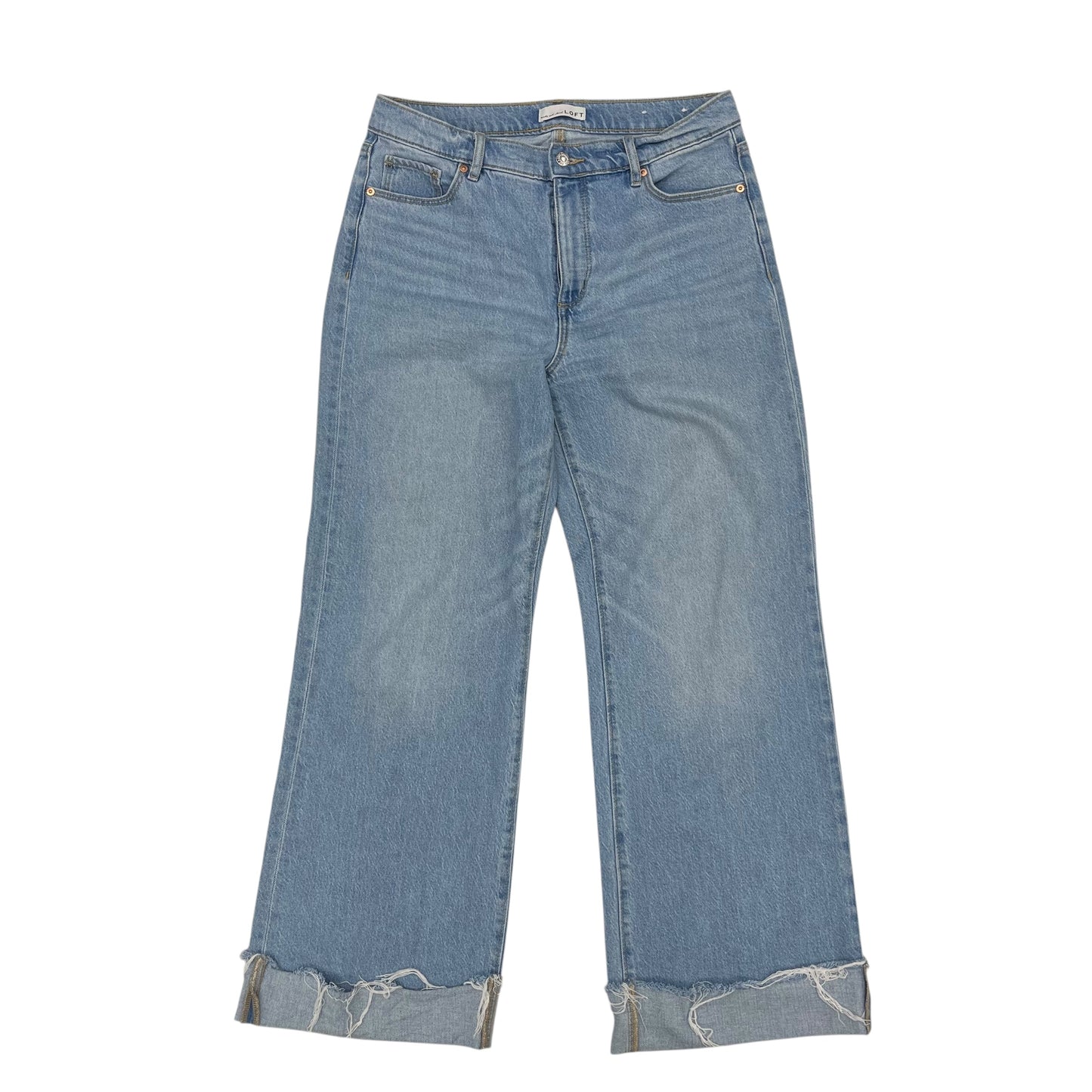 Jeans Wide Leg By Loft In Blue Denim, Size:8