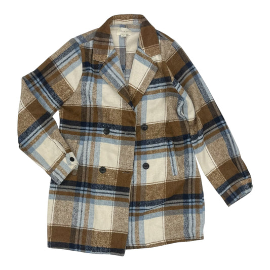 Jacket Shirt By Hyfve In Blue & Brown, Size:M