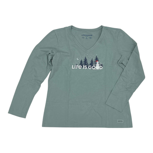 Top Ls By Life Is Good In Green, Size:L