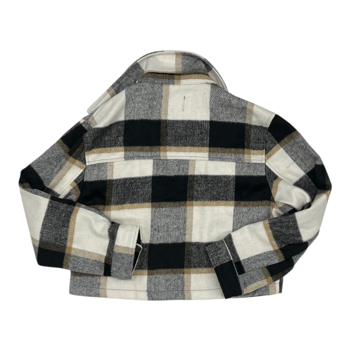 Jacket Shirt By Love Tree In Black & Cream, Size:L