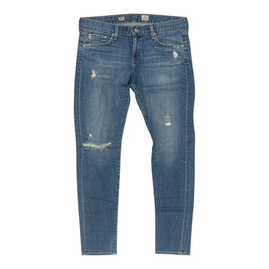 Jeans Skinny By Adriano Goldschmied In Blue Denim, Size:12