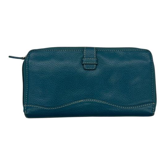 Wallet Leather By Clothes Mentor In Teal, Size:Medium