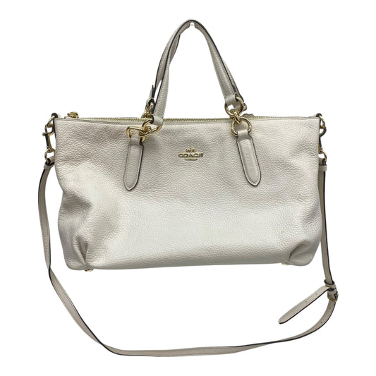 Handbag Designer By Coach In Cream, Size:Medium