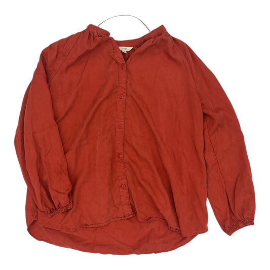 Blouse Ls By Terra & Sky In Orange, Size:1X