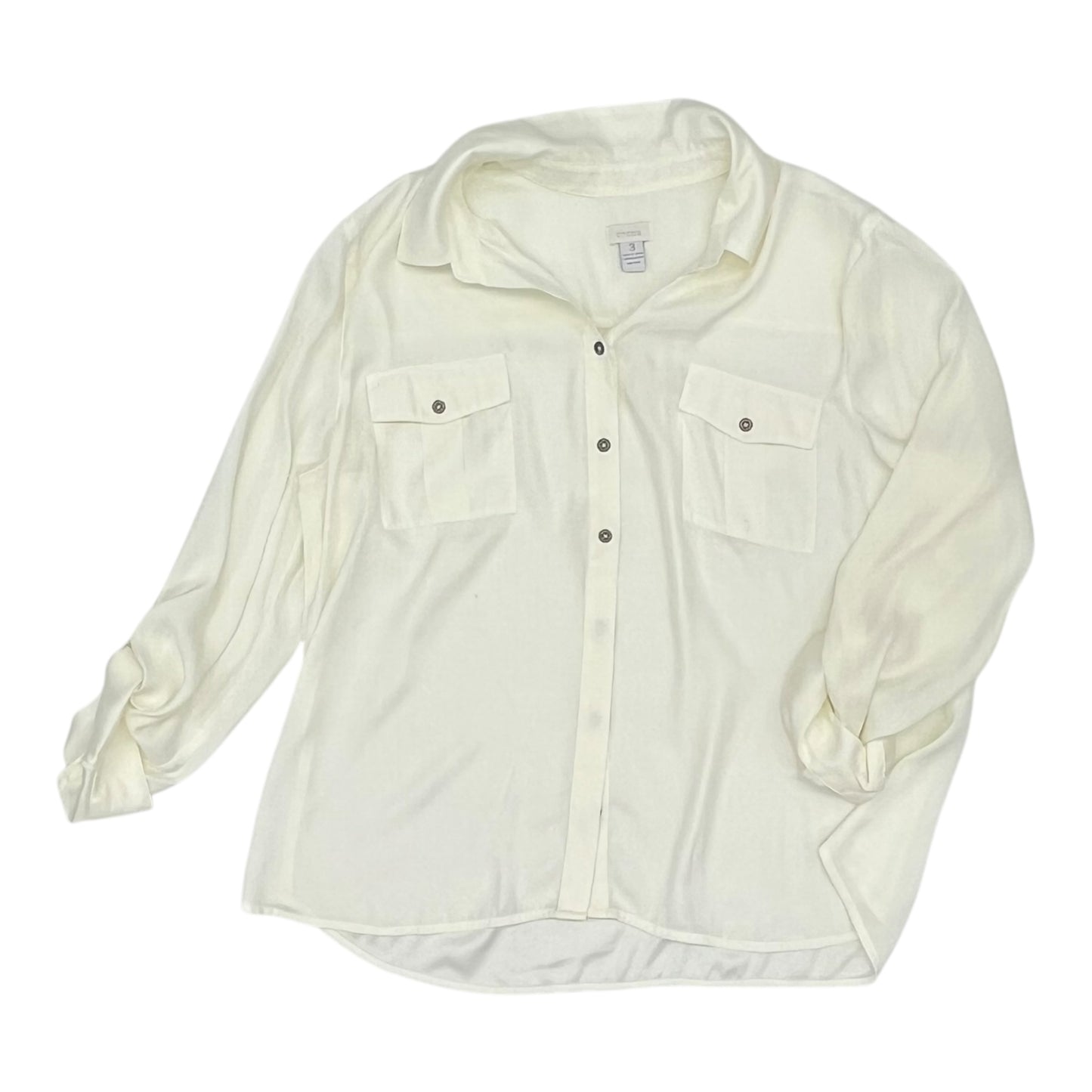 Blouse Ls By Chicos In Cream, Size:Xl
