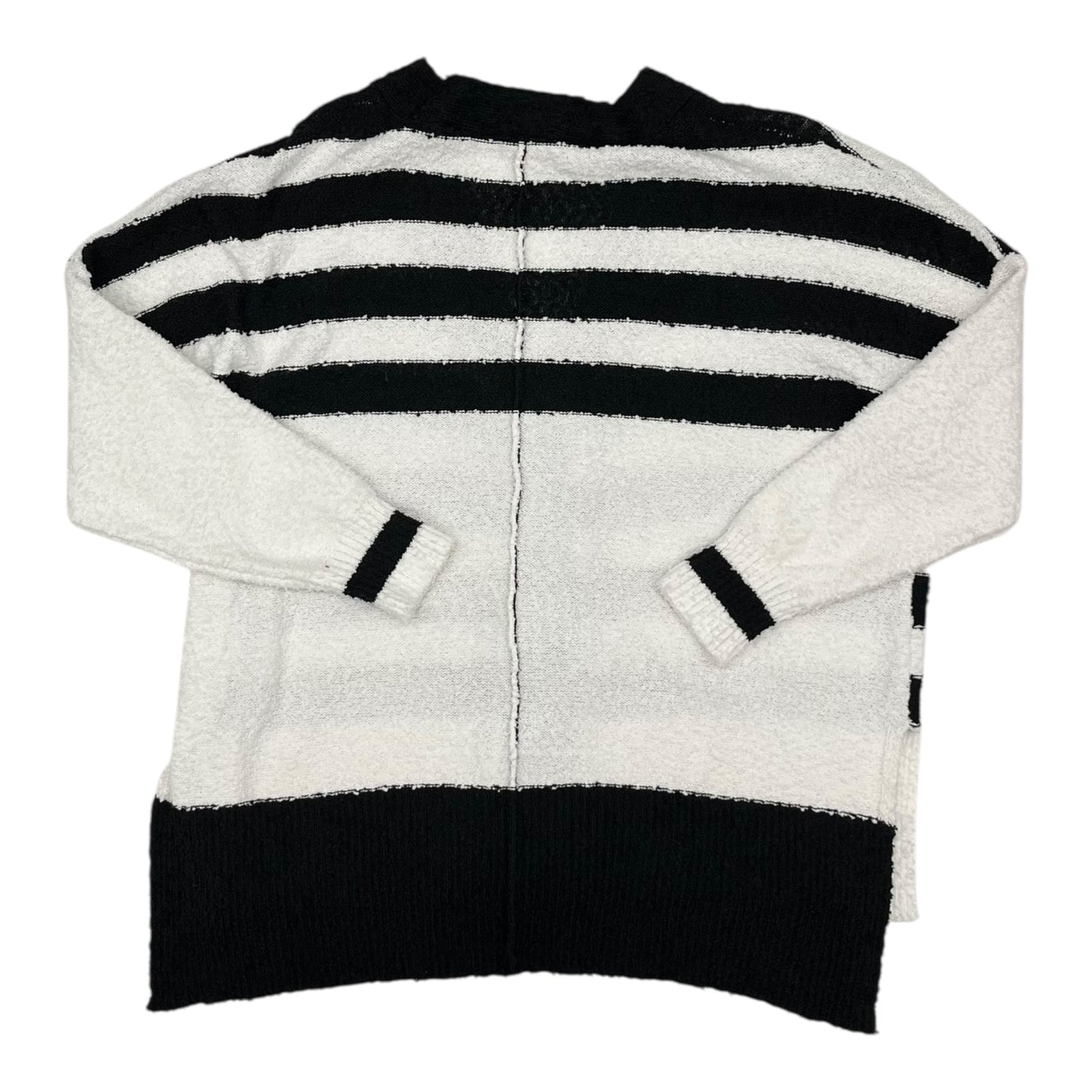 Sweater Cardigan By Clothes Mentor In Black & Cream, Size:M