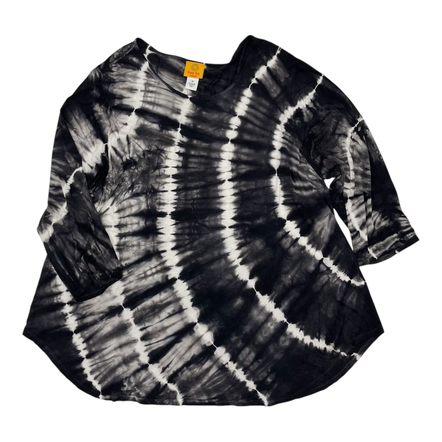 Top 3/4 Sleeve By Ruby Rd In Tie Dye Print, Size:1X