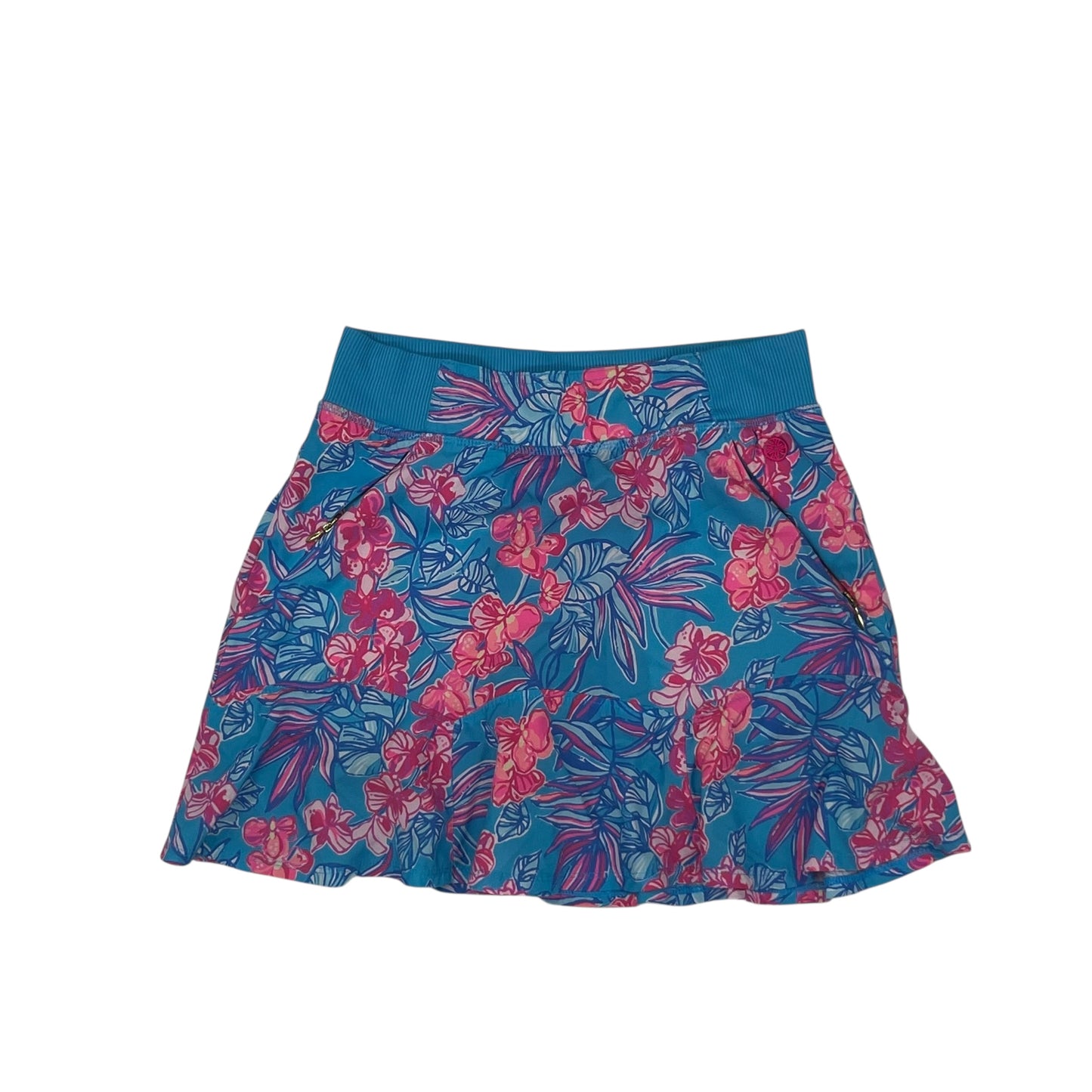Skort Designer By Lilly Pulitzer In Blue & Pink, Size:Xxs