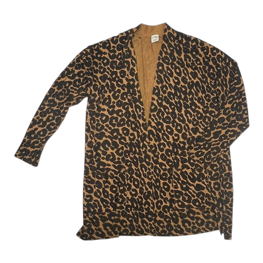 Sweater Cardigan By Terra & Sky In Animal Print, Size:1
