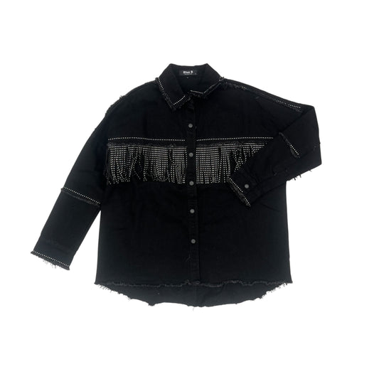 Jacket Denim By Blue B In Black Denim, Size:L