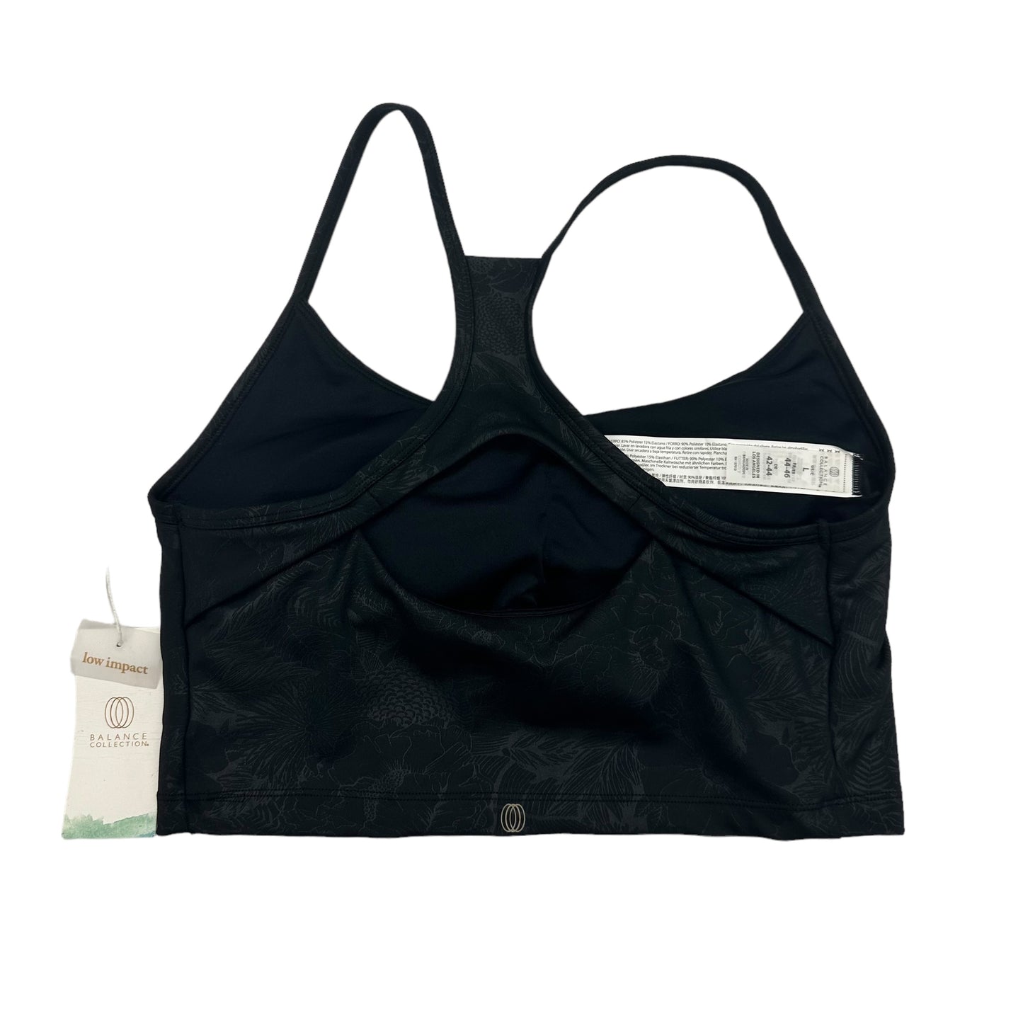 BLACK ATHLETIC BRA by BALANCE COLLECTION, SIZE L