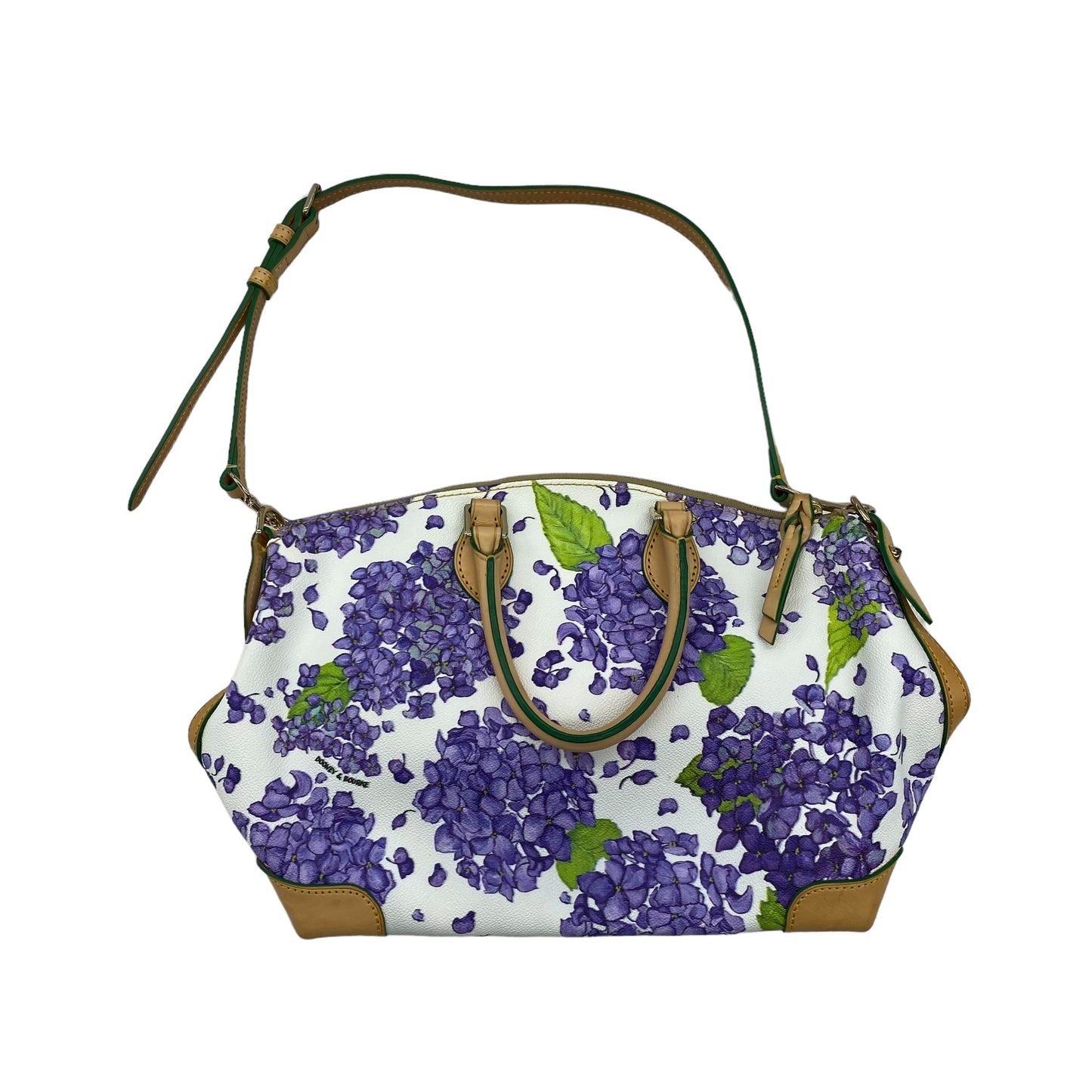 PURPLE & WHITE HANDBAG DESIGNER by DOONEY AND BOURKE Size:MEDIUM