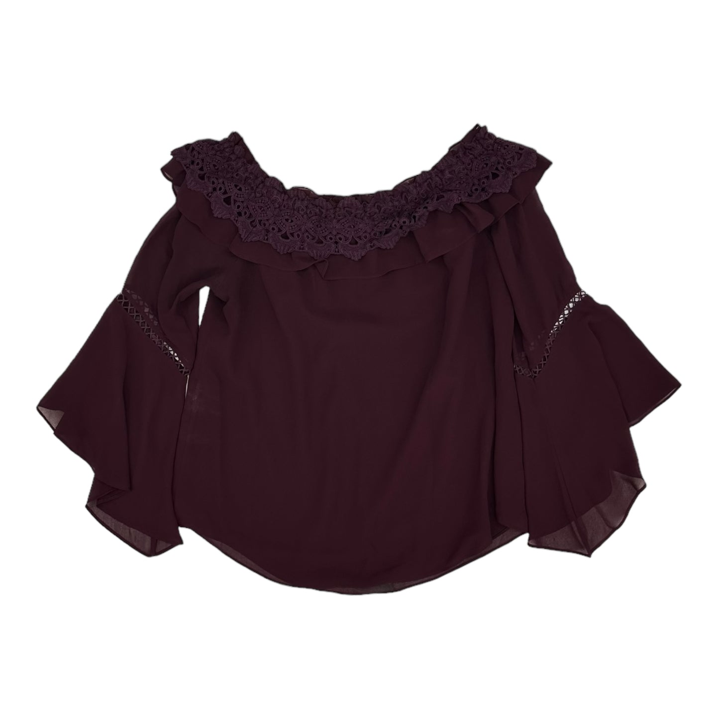 PURPLE BLOUSE 3/4 SLEEVE by WHITE HOUSE BLACK MARKET Size:L