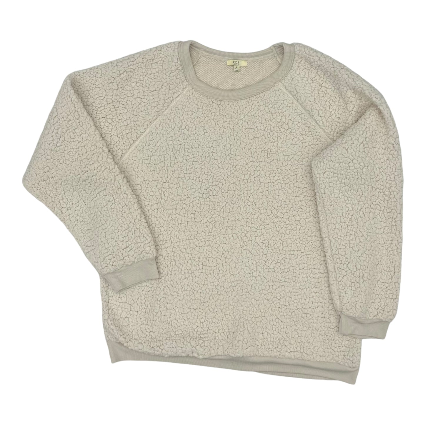 Sweatshirt Crewneck By Kori America In Cream, Size:L