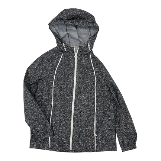 Jacket Windbreaker By Talbots In Black & White, Size:M