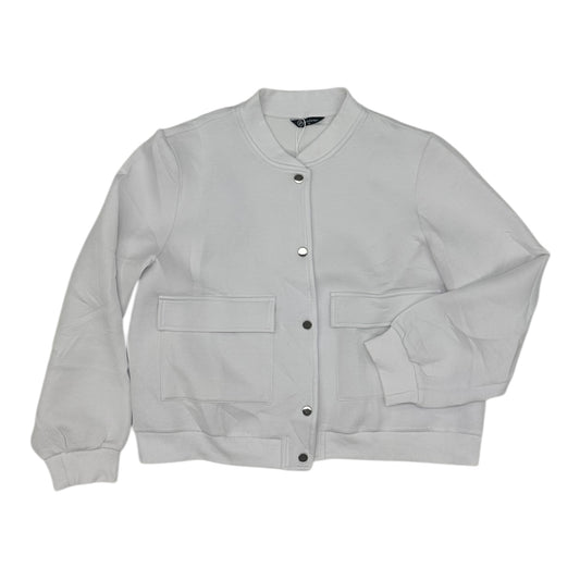 Jacket Moto By Clothes Mentor In White, Size:Xl