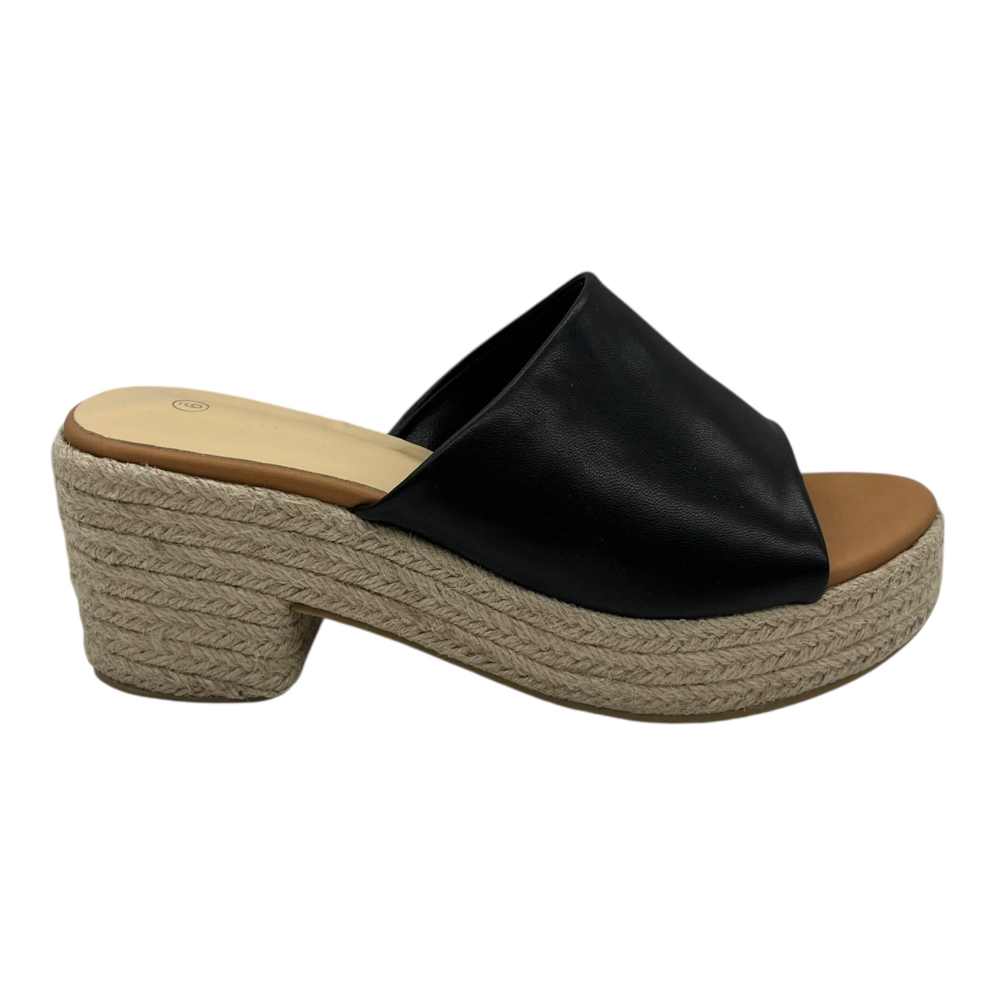 Sandals Heels Block By Cme In Black, Size:9