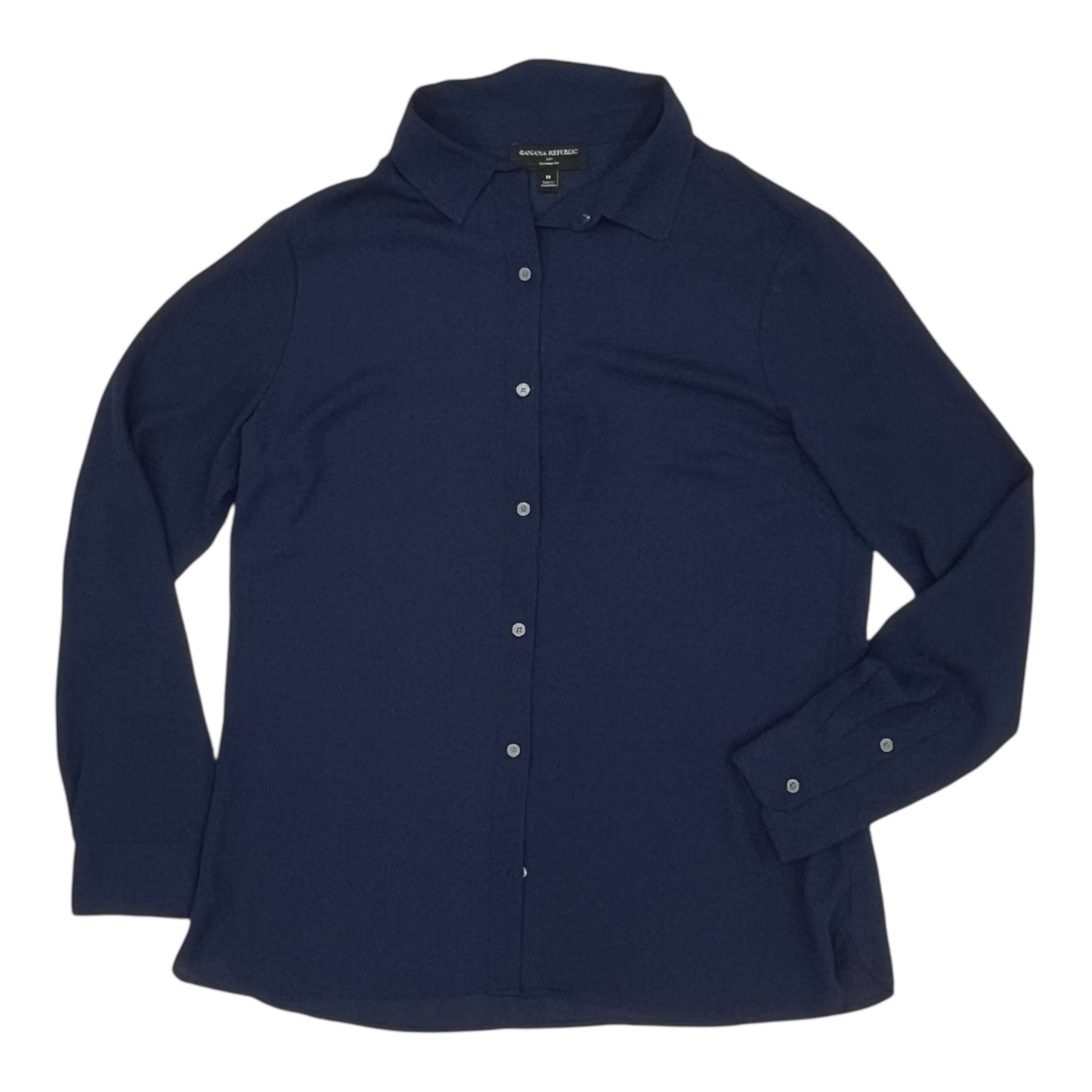 Blouse Ls By Banana Republic In Navy, Size:M