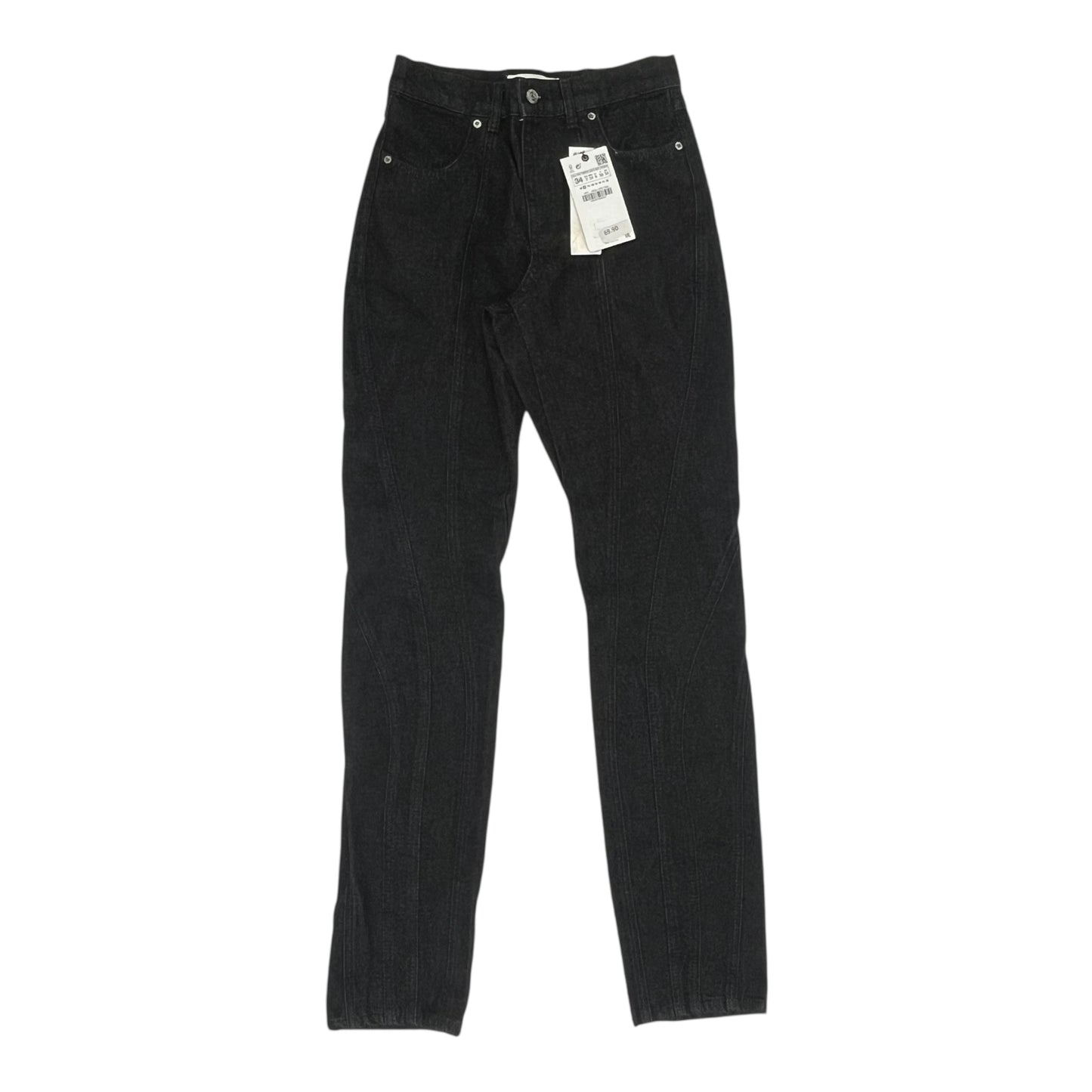 Jeans Skinny By Zara In Black Denim, Size:2