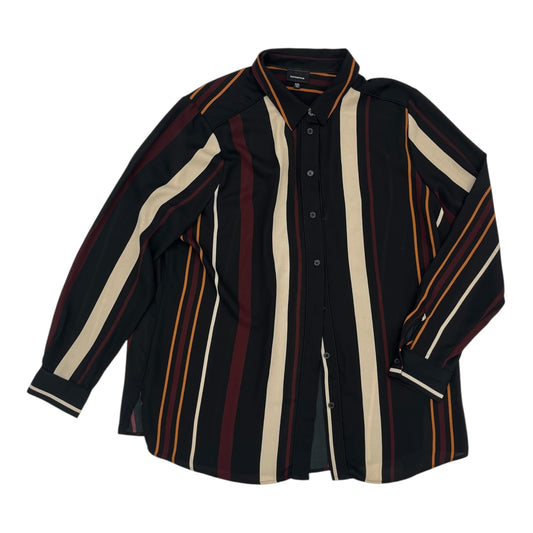 BLOUSE LS by WHO WHAT WEAR In BLACK, Size: XXL