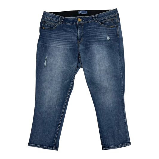 Jeans Straight By Democracy In Blue Denim, Size:22