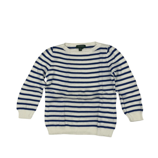 Sweater By Lauren By Ralph Lauren In Blue & Cream, Size:S