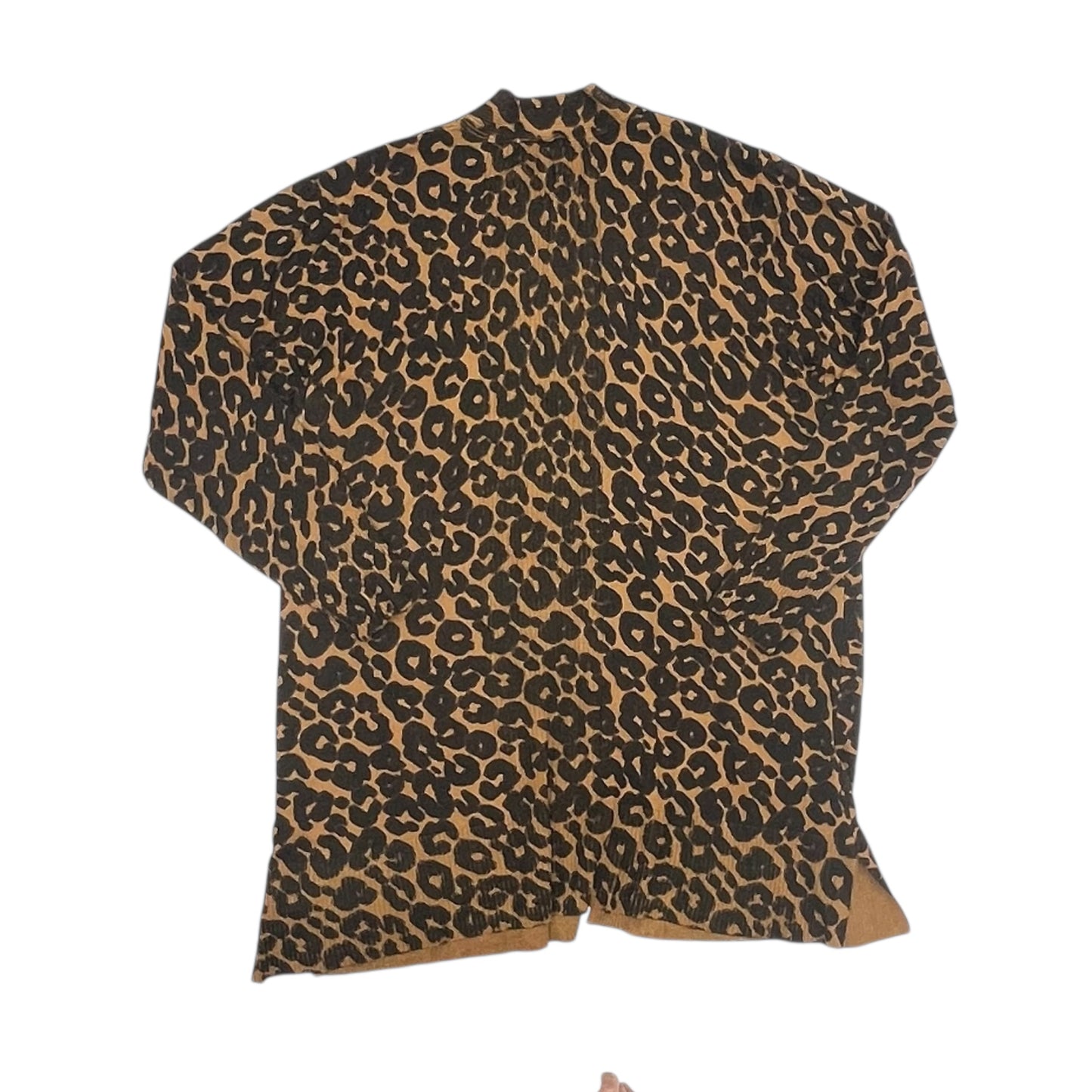 Sweater Cardigan By Terra & Sky In Animal Print, Size:1