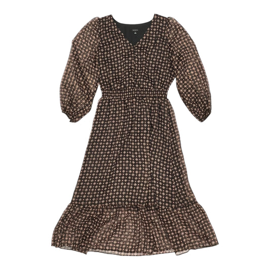 Dress Party Midi By Talbots In Black & Orange, Size:6