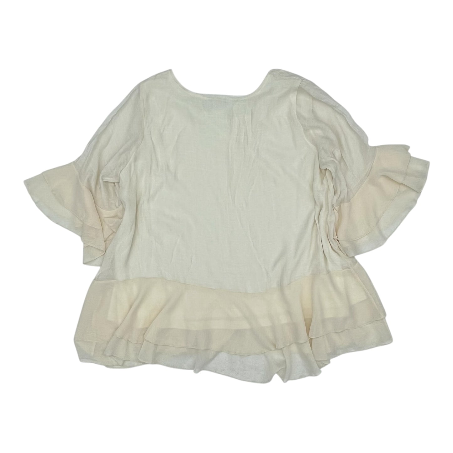 Blouse 3/4 Sleeve By Clothes Mentor In Cream, Size:2X