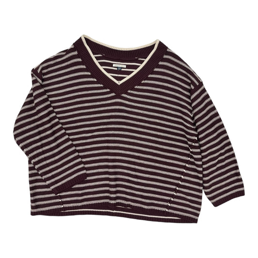 Sweater By American Eagle In Cream & Purple, Size:Xl