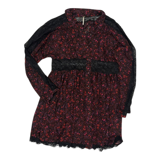 Tunic Ls By Free People In Black & Red, Size:Xs