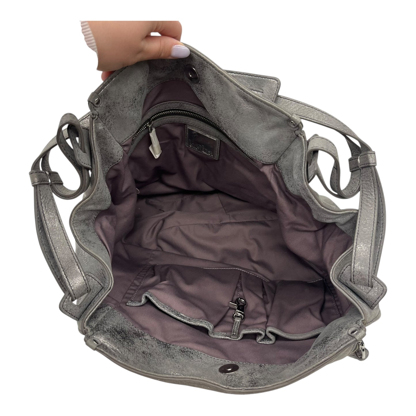 Handbag By Kooba In Silver, Size:Large