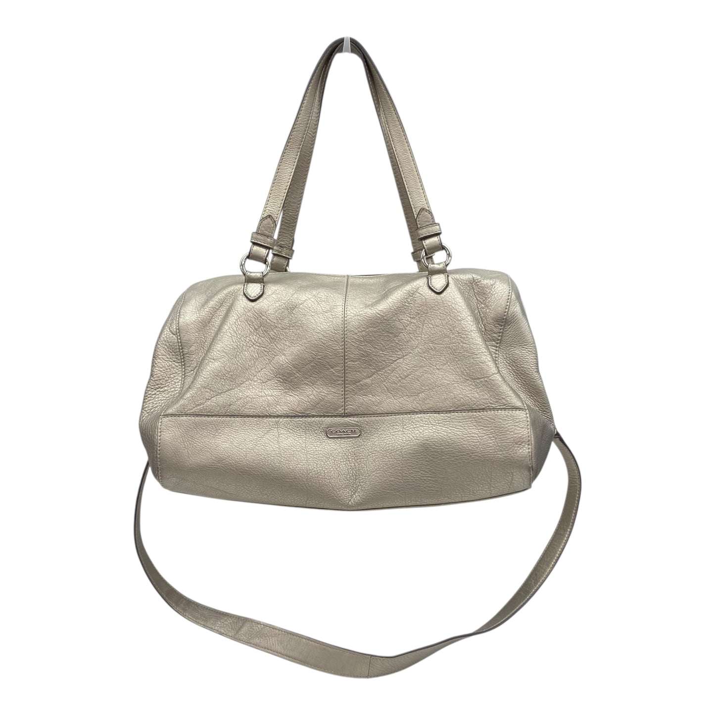 Handbag Designer By Coach In Silver, Size:Medium