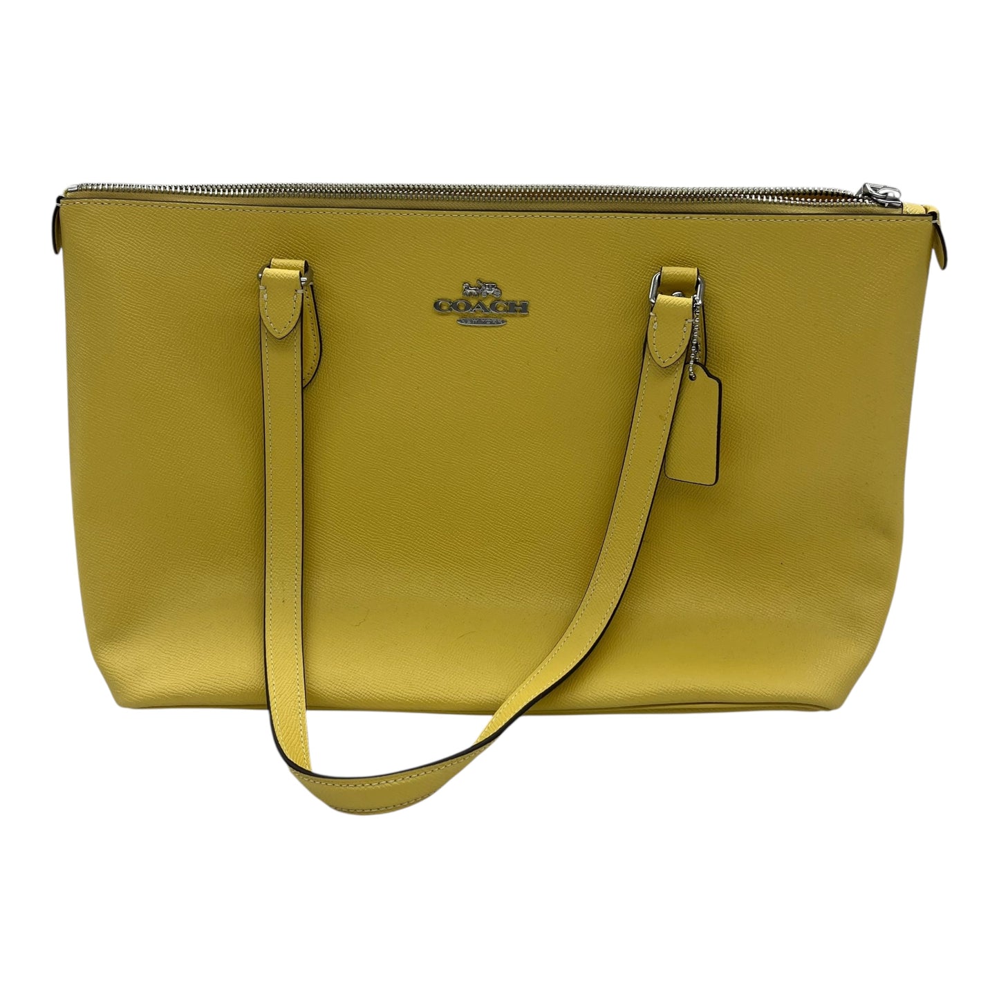 Handbag Designer By Coach In Yellow, Size:Large