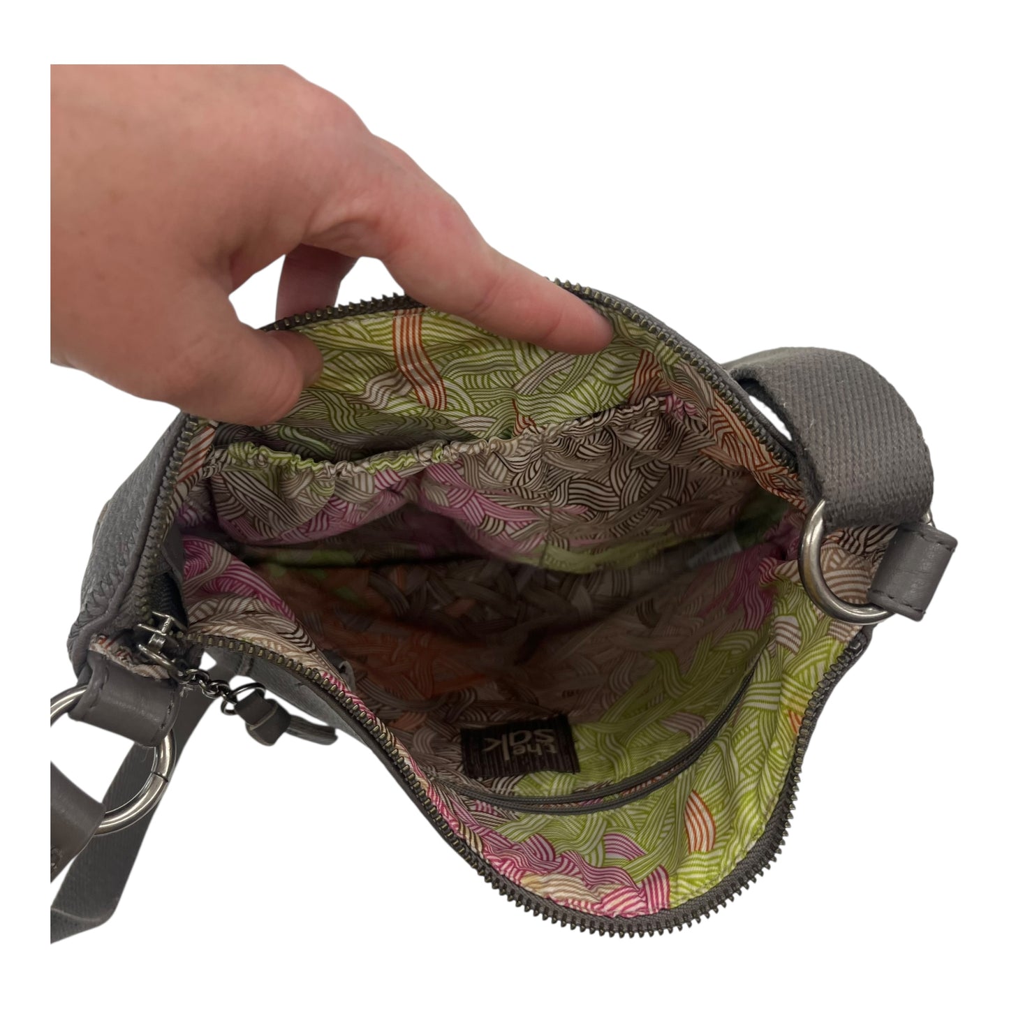 Crossbody Leather By The Sak In Grey, Size:Large