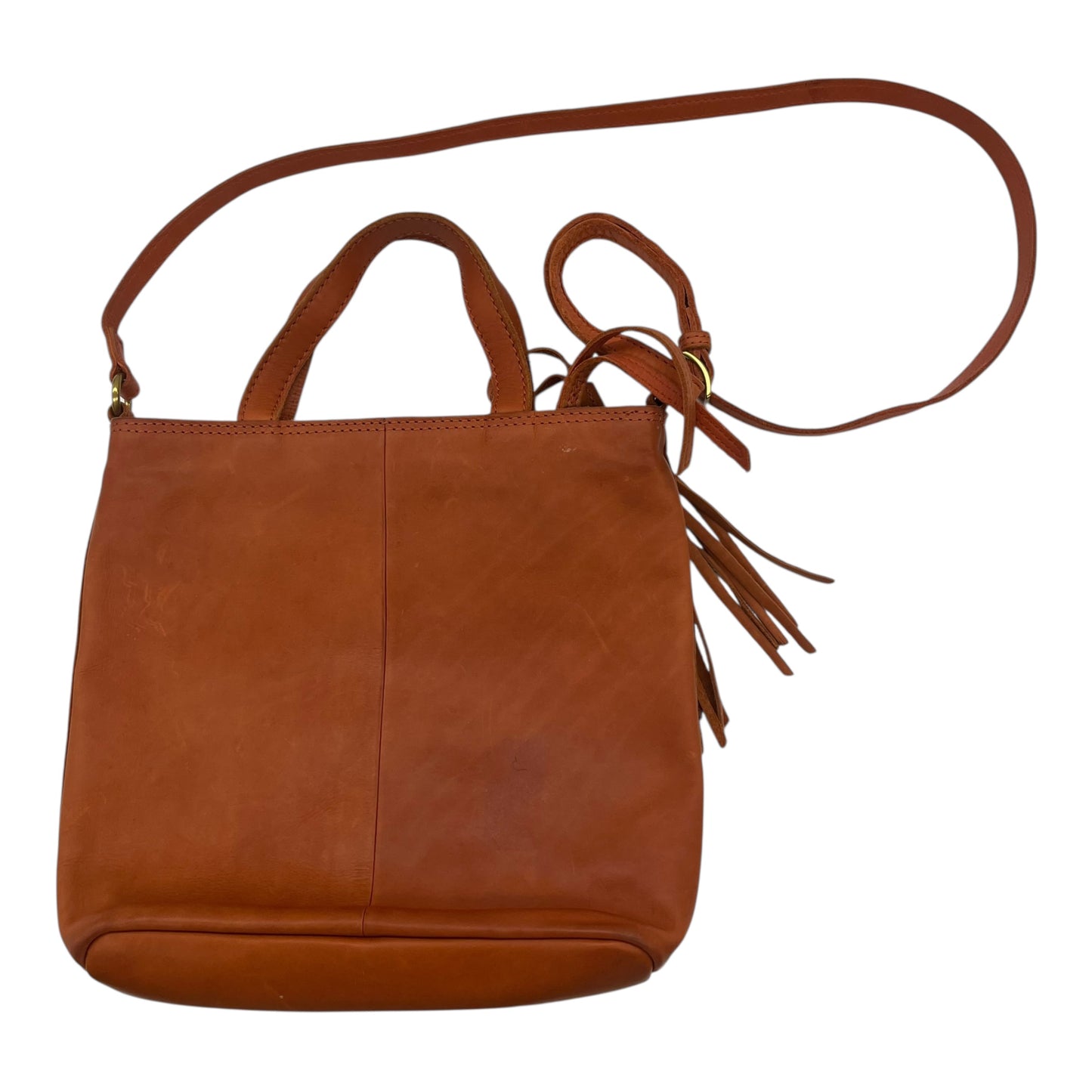 Handbag Leather By Margot In Orange, Size:Medium