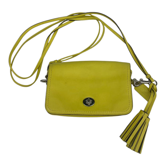 Crossbody Designer By Coach In Yellow, Size:Small