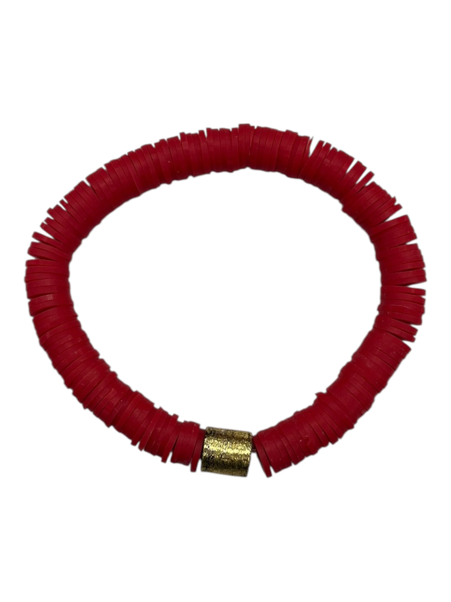 BRACELET BEADED by    CLOTHES MENTOR In PINK & RED, Size: 03 PIECE SET