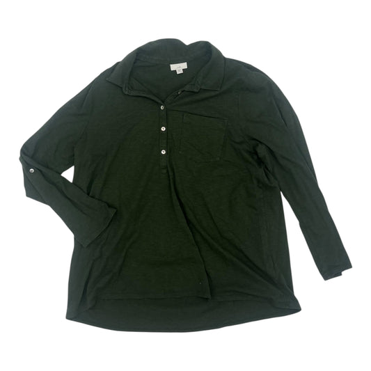 Blouse Ls By J. Jill In Green, Size:Xl