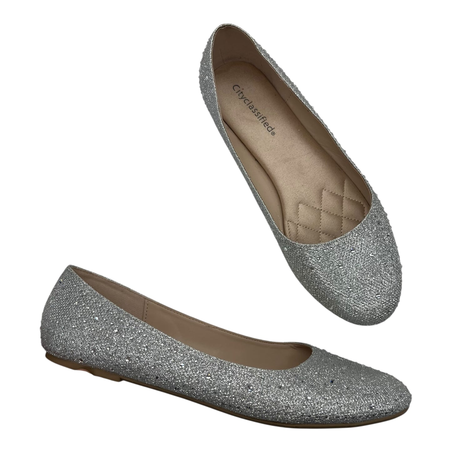 Shoes Flats By City Classified In Silver, Size:10