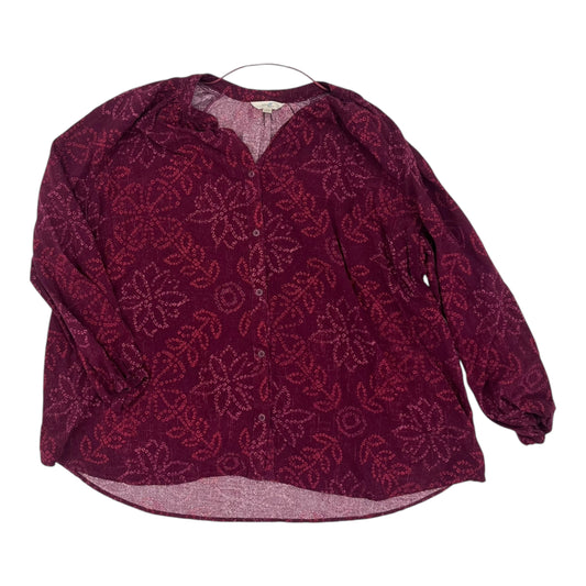 Blouse Ls By Terra & Sky In Purple, Size:2X