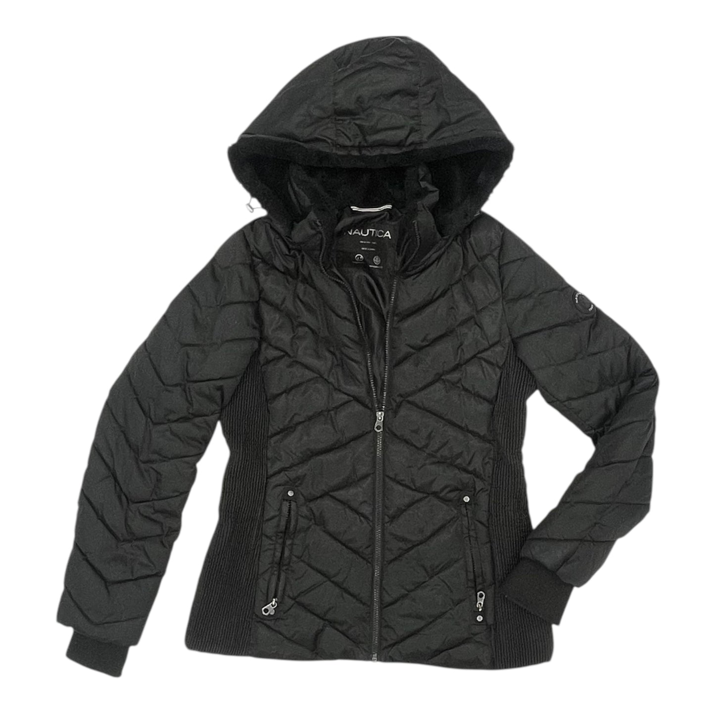 Coat Puffer & Quilted By Nautica In Black, Size:M