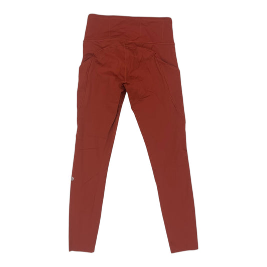 Athletic Leggings By Lululemon In Orange, Size:S