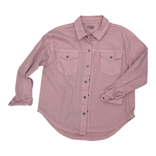 Jacket Denim By Falls Creek In Pink, Size:L