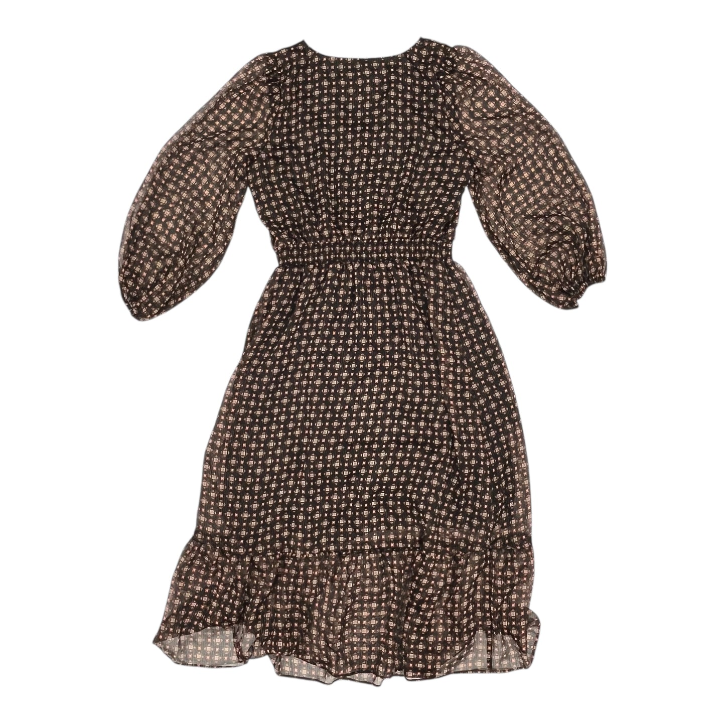 Dress Party Midi By Talbots In Black & Orange, Size:6